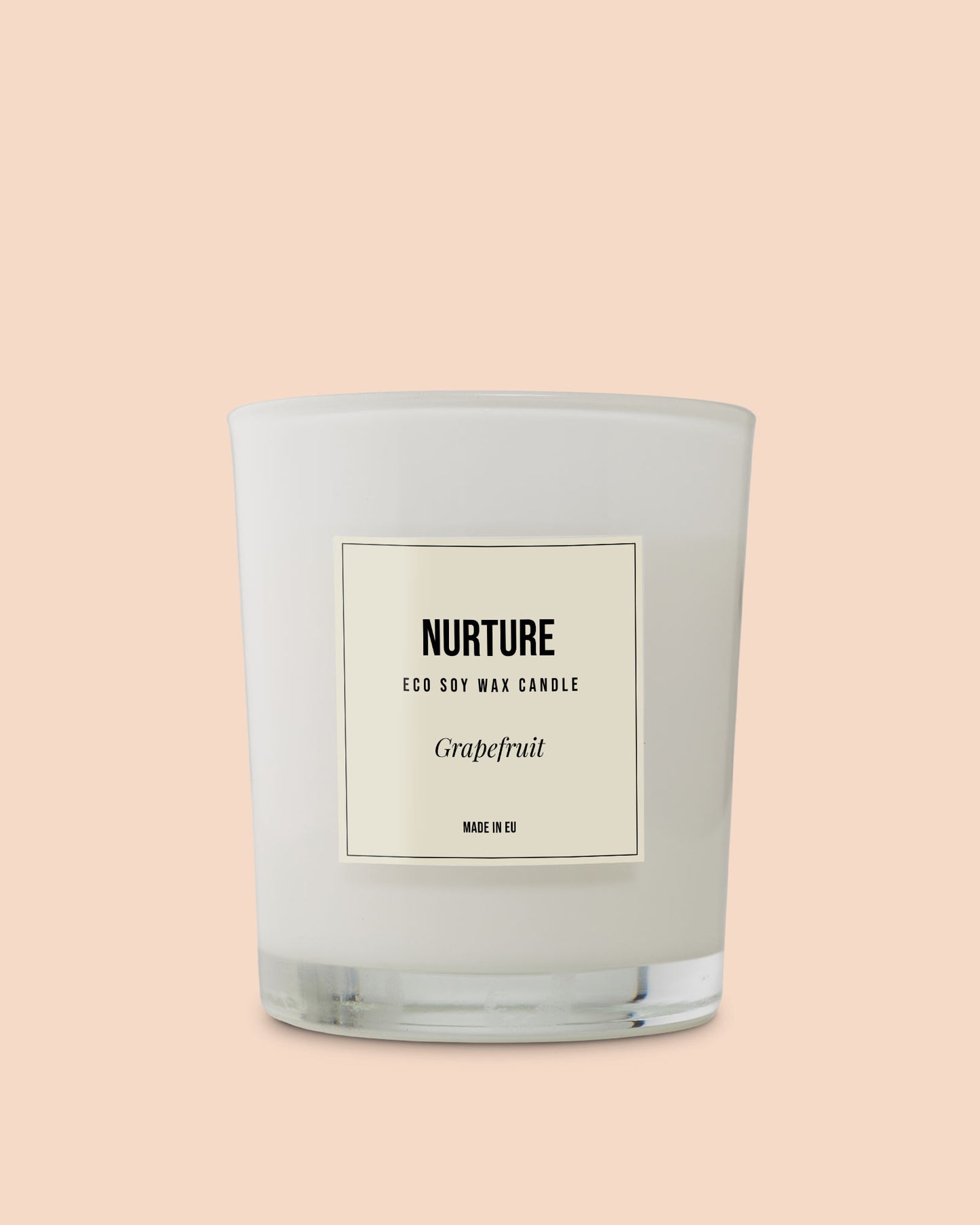 Soy wax candle in white glass votive 350ml