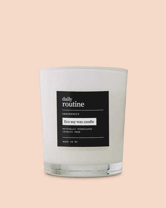 Soy wax candle in white glass votive 350ml